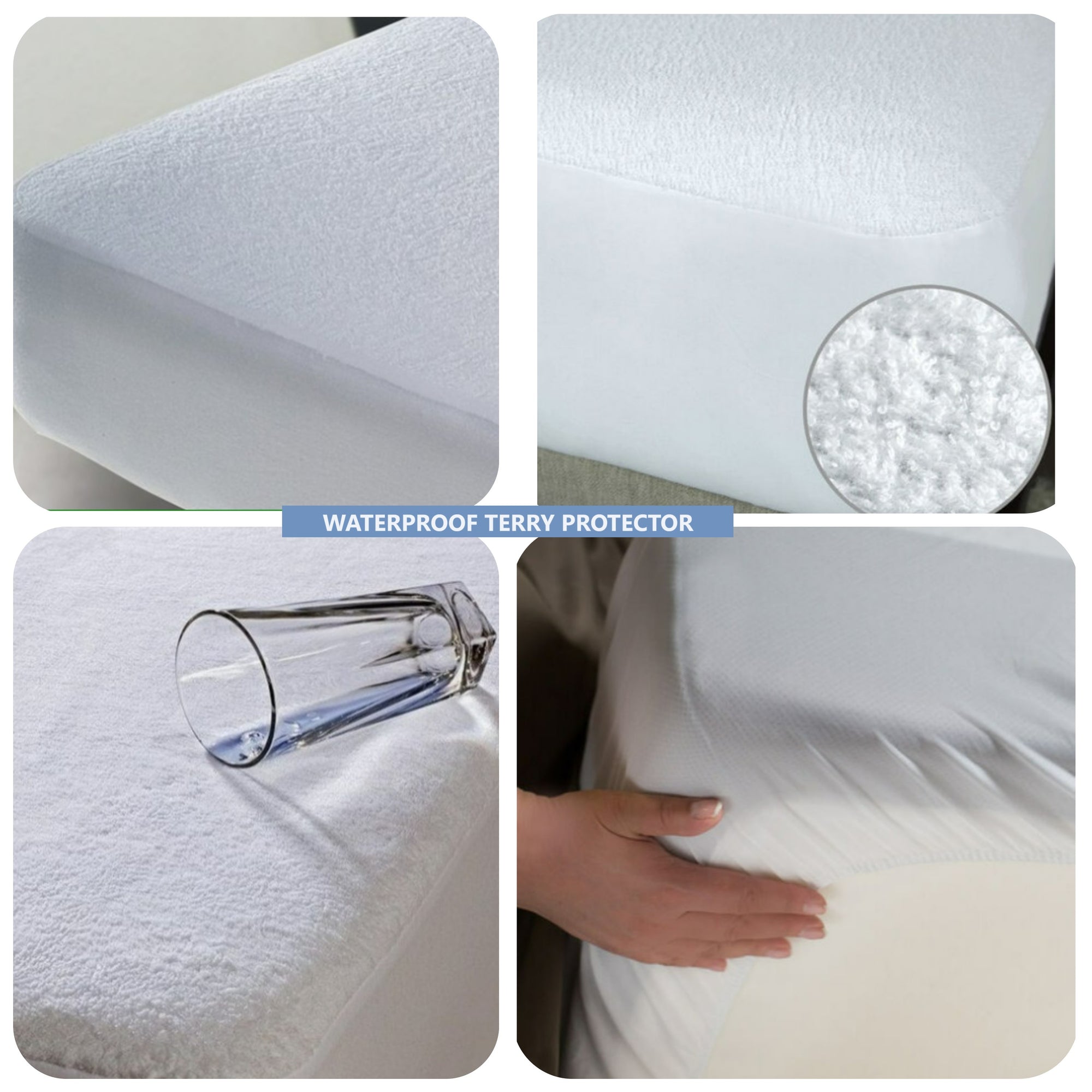 TERRY MATTRESS BED PROTECTOR 100% COTTON & WATERPROOF ALL SIZES