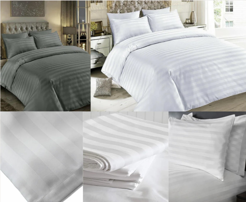 Luxury Quilt Covers Set Satin Stripe Duvet Set