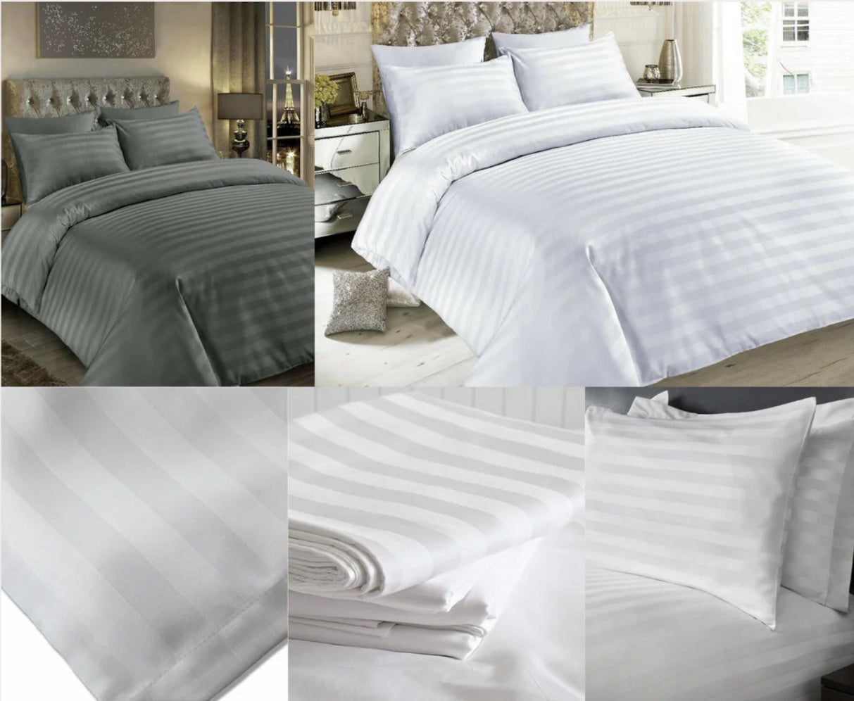 Luxury Quilt Covers Set Satin Stripe Duvet Set
